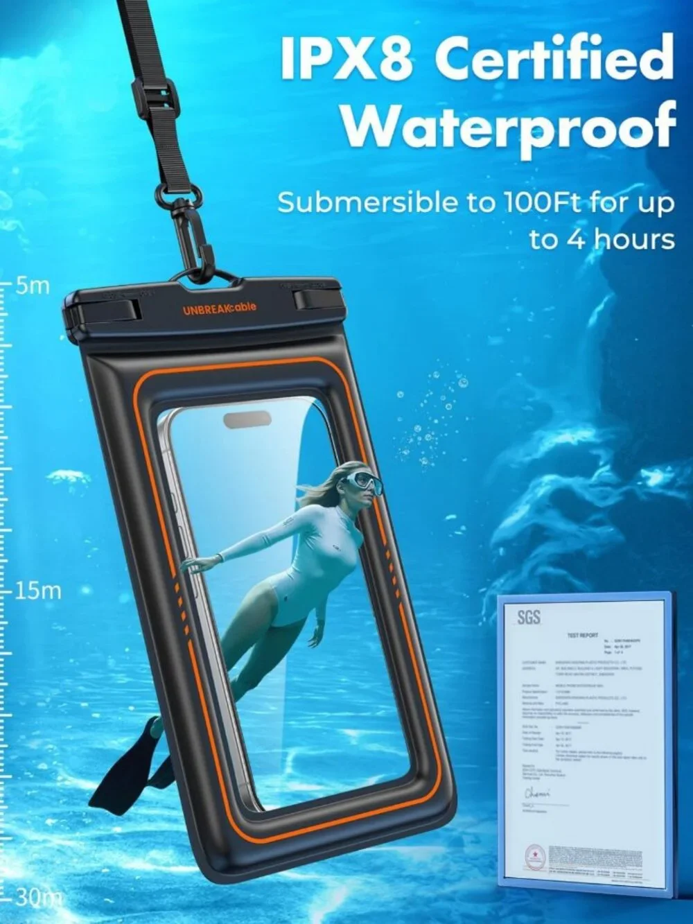 Waterproof Phone Pouch 2 Pack - Floating Case for Beach, Pool & Water Sports